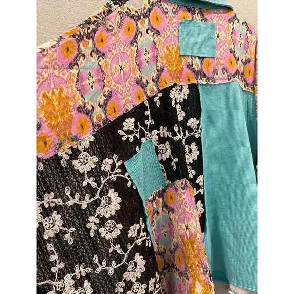 POL UNIQUE Thermal and Lace Peacock Top; One Size - Picture 8 of 8